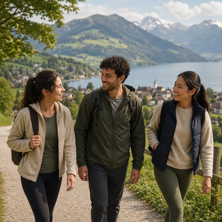 People walking together outdoors